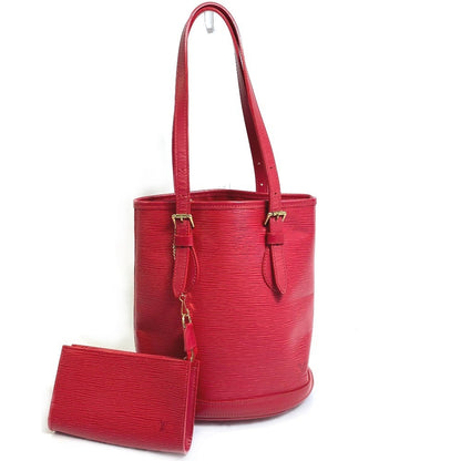 LOUIS VUITTON Shoulder Bag M5899E Epi Leather Red Epi Petit BucketPM Women Used Authentic