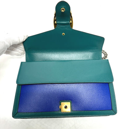 GUCCI Shoulder Bag 400249 leather blue By color Duonisos Women Used Authentic