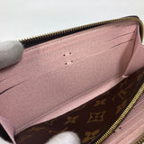 LOUIS VUITTON Long Wallet Purse M61298 Monogram canvas pink Monogram Portefeuille Clemence Women Used Authentic