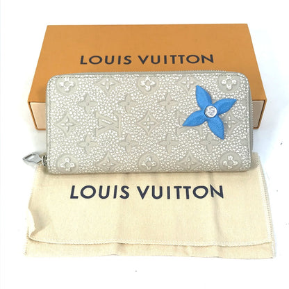 LOUIS VUITTON Long Wallet Purse M81573 Taurillon Clemence Leather white Taurillon Clemence Climbing Zippy Wallet Vertical mens Used Authentic