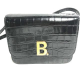 BALENCIAGA Shoulder Bag Crossbody bag 2WAY clutch bag pouch B logo quilting Embossed leather 592898 black Women Used Authentic