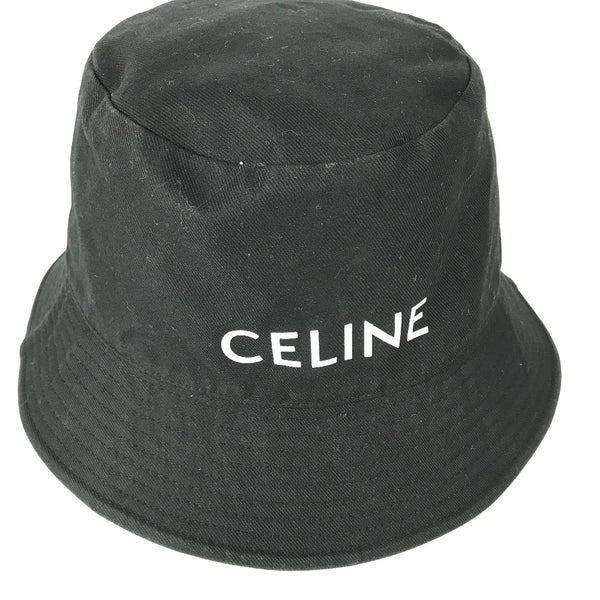 CELINE hat Hat Hat Bucket Hat Bob Hat logo cotton AU5B968P black mens Used Authentic
