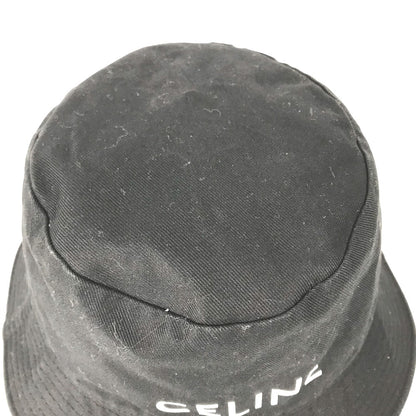 CELINE hat AU5B968P cotton black Hat Hat Bucket Hat Bob Hat logo mens L Used Authentic