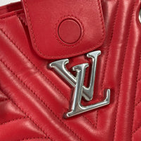 LOUIS VUITTON Shoulder Bag Shoulder bag WChain New Wave Chain tote leather M51497 Red Women Used Authentic