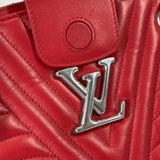 LOUIS VUITTON Shoulder Bag Shoulder bag WChain New Wave Chain tote leather M51497 Red Women Used Authentic