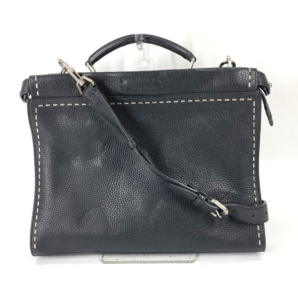 FENDI Handbag 2WAY business bag Tote Bag Shoulder Bag Crossbody bag Selleria Peekaboo Iconic Fit leather 7VA406 black mens Used Authentic