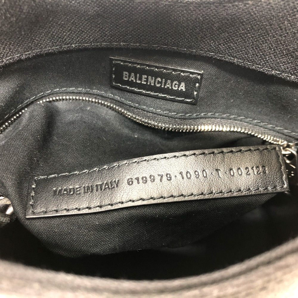 BALENCIAGA Handbag 619979 canvas black Wave XS Women Used Authentic