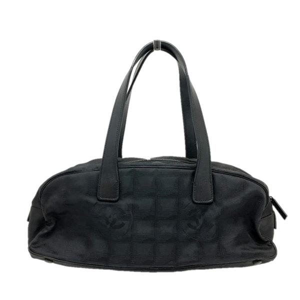 CHANEL Boston Duffel bag handbag bag New travel line Leather / nylon A15828 black Women Used Authentic