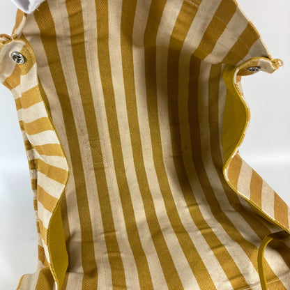 HERMES Tote Bag canvas yellow With porch Cannes MM Stripes Women Used Authentic