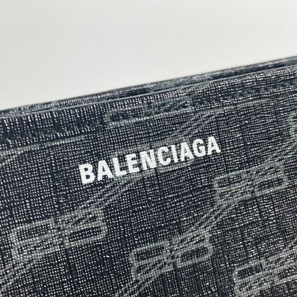 BALENCIAGA Tote Bag 702698 leather black BB Monogram Signature Medium Women Used Authentic