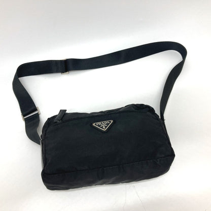 PRADA Shoulder Bag Nylon black Triangle Plate unisex(Unisex) Used Authentic