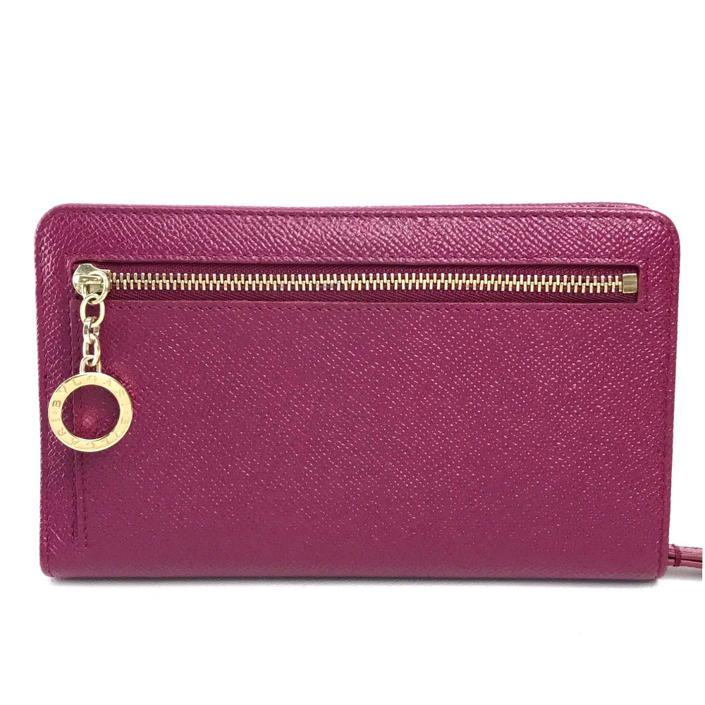 BVLGARI Folded wallet Calf leather Fuchsia pink x red Bulgari Bulgari Women Used Authentic