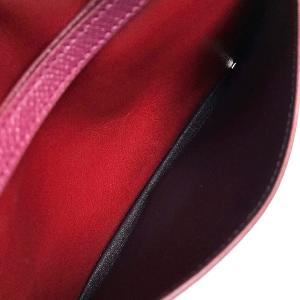 BVLGARI Folded wallet Calf leather Fuchsia pink x red Bulgari Bulgari Women Used Authentic