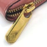 LOUIS VUITTON Long Wallet Purse Ｍ62318 Patent leather / monogram canvas Pink beige type Monogram Zippy Venice Women Used Authentic