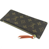 LOUIS VUITTON Long Wallet Purse Monogram canvas Brown x orange Comes with a coin case Wallet Women Used Authentic