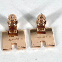 HERMES Pierce H logo accessories Eileen metal pink Women Used Authentic