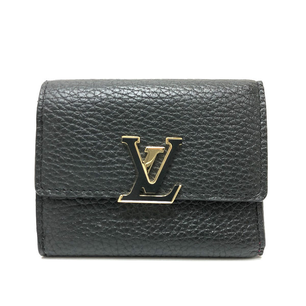 LOUIS VUITTON Trifold wallet Wallet Compact Wallet Portefeuille Capucines XS Taurillon Clemence Leather M68587 black Women Used Authentic