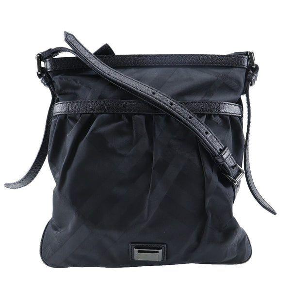 BURBERRY Shoulder Bag Nova Check Nylon canvas black unisex(Unisex) Used Authentic