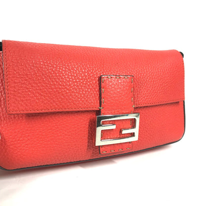 FENDI Shoulder Bag leather Red Mamma Bucket Celeria Women Used Authentic