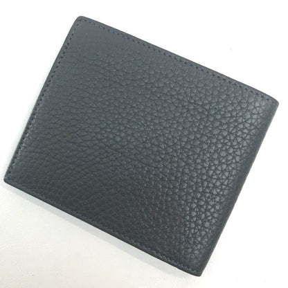 FENDI Folded wallet 7M0169 A4NR Calf leather dark gray x white FF logo stamp mens Used Authentic