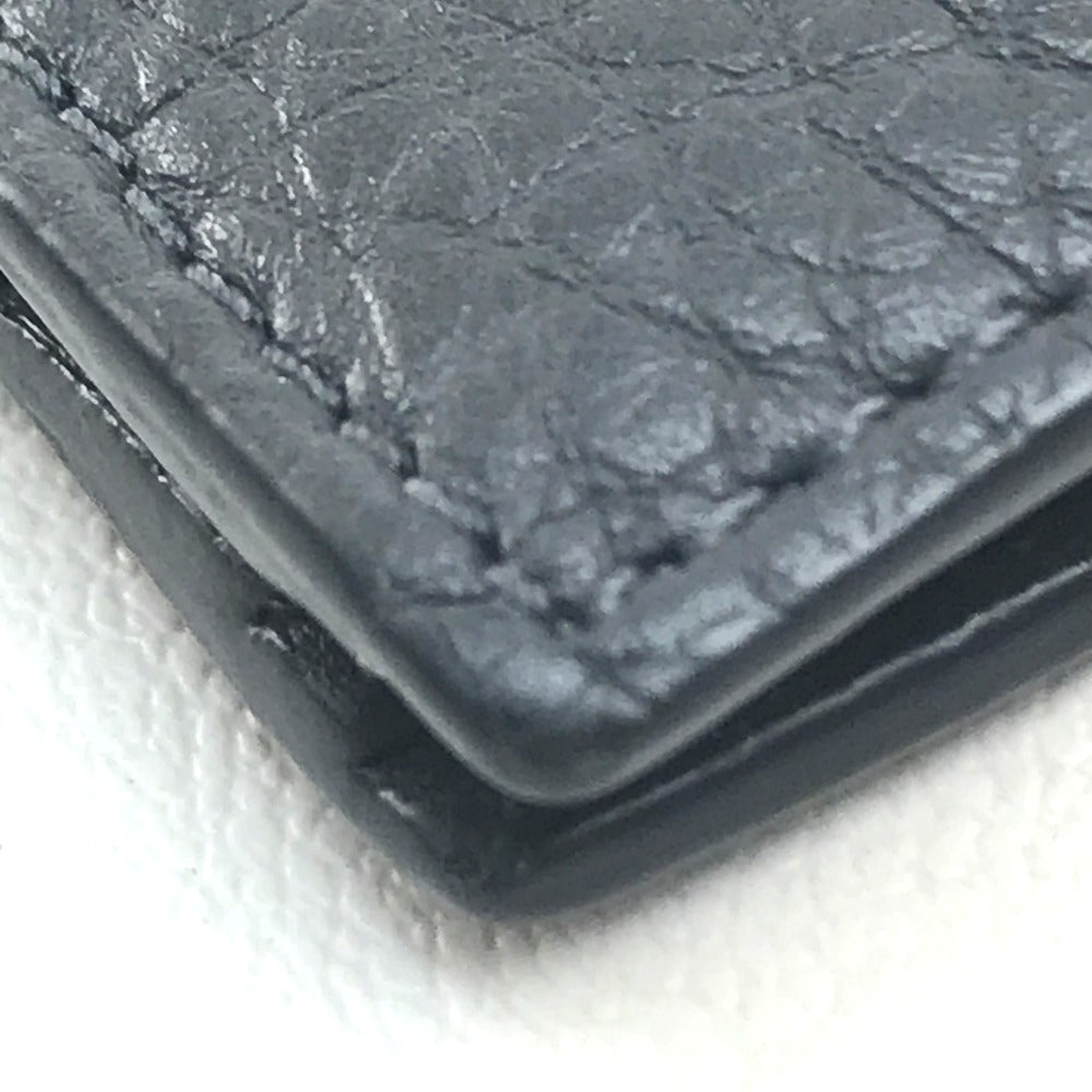 FENDI Folded wallet 7M0169 A4NR Calf leather dark gray x white FF logo stamp mens Used Authentic