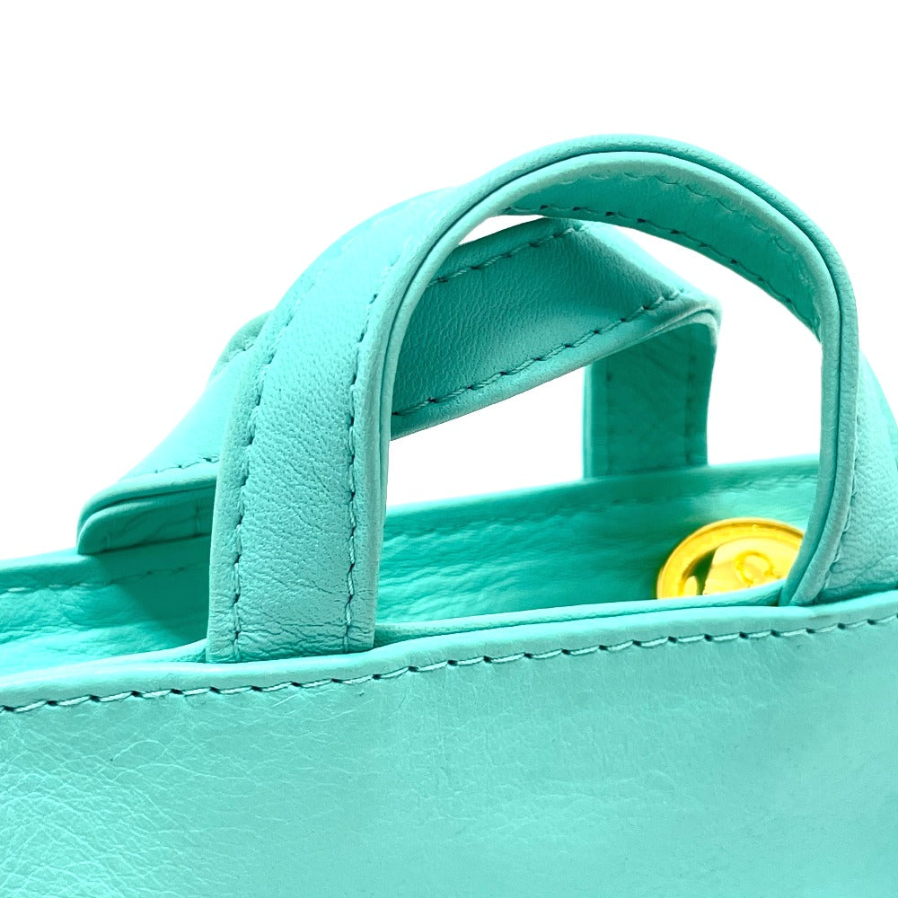 Dior Handbag leather Turquoise Blue x Gold Metal CD logo Micro bag Women Used Authentic