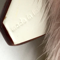 LOUIS VUITTON key ring M63093 fur pink Cat motif bijou sack wild fur Women Used Authentic