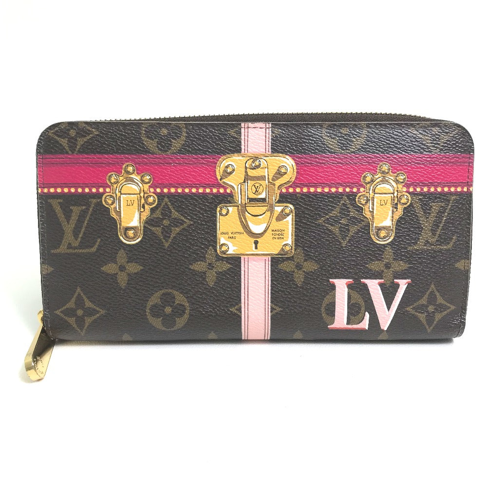 LOUIS VUITTON Long Wallet Purse M62616 Monogram canvas Brown Monogram Summer Trunk Zippy wallet Women Used Authentic