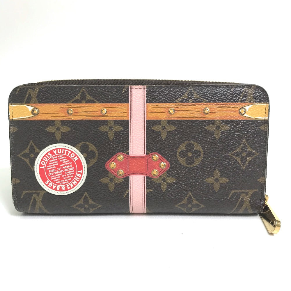 LOUIS VUITTON Long Wallet Purse M62616 Monogram canvas Brown Monogram Summer Trunk Zippy wallet Women Used Authentic