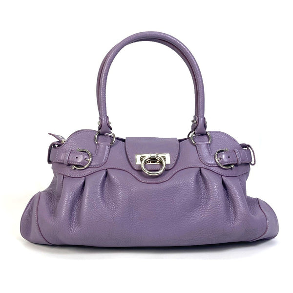 Salvatore Ferragamo Handbag bag shawl Gancini Marissa leather AB-215370 purple Women Used Authentic