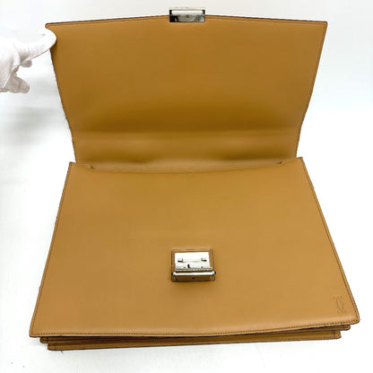 CARTIER Handbag leather beige Business bag mens Used Authentic