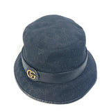 GUCCI hat Hat Hat Bucket Hat Bob Hat GG Bucket hat GG canvas 576587 black mens Used Authentic