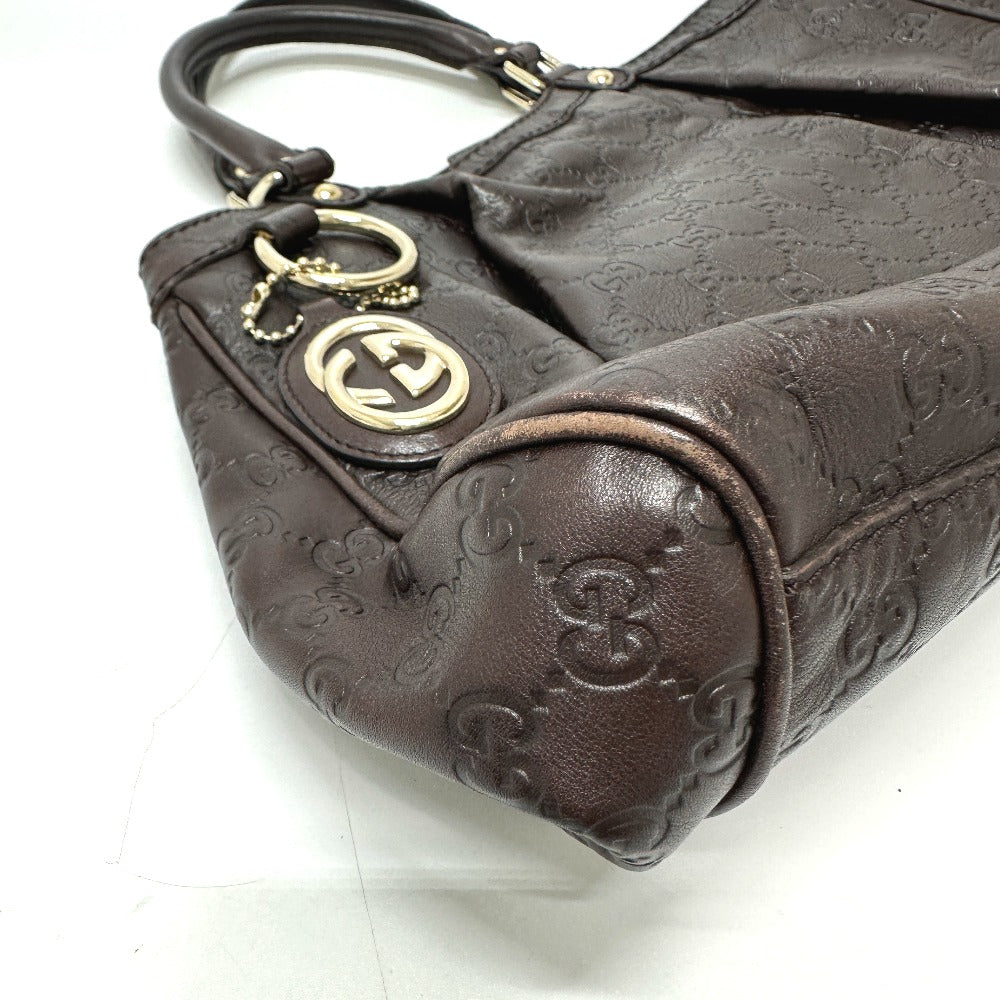 GUCCI Tote Bag 211944 leather Brown GG Sukey Women Used Authentic