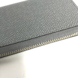 LOUIS VUITTON Coin case M32617  Taiga Leather gray Taiga Zippy coin purse mens Used Authentic