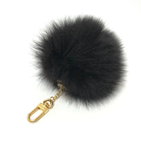 LOUIS VUITTON Bag charm M67372 fur black fuzzy bubble fur Women Used Authentic