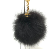 LOUIS VUITTON Bag charm M67372 fur black fuzzy bubble fur Women Used Authentic