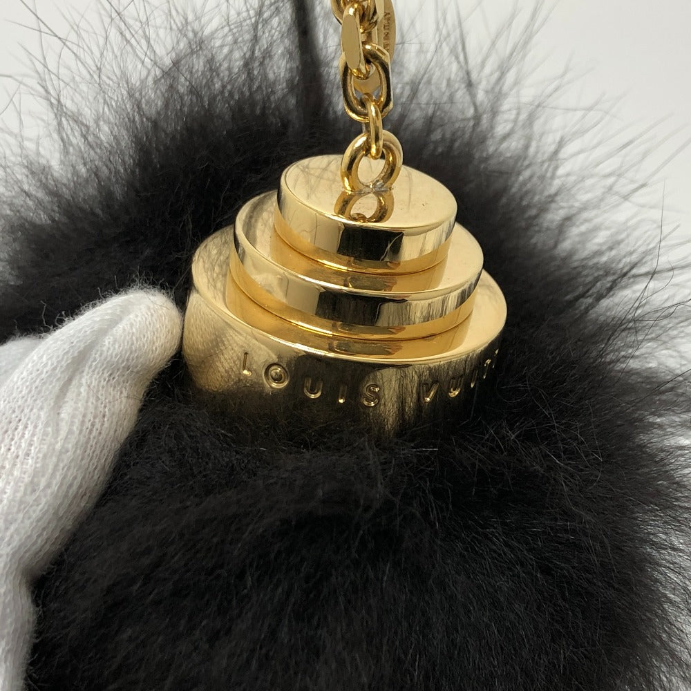 LOUIS VUITTON Bag charm M67372 fur black fuzzy bubble fur Women Used Authentic