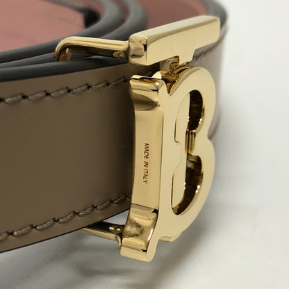 BURBERRY belt leather Brown TB Women L Used Authentic