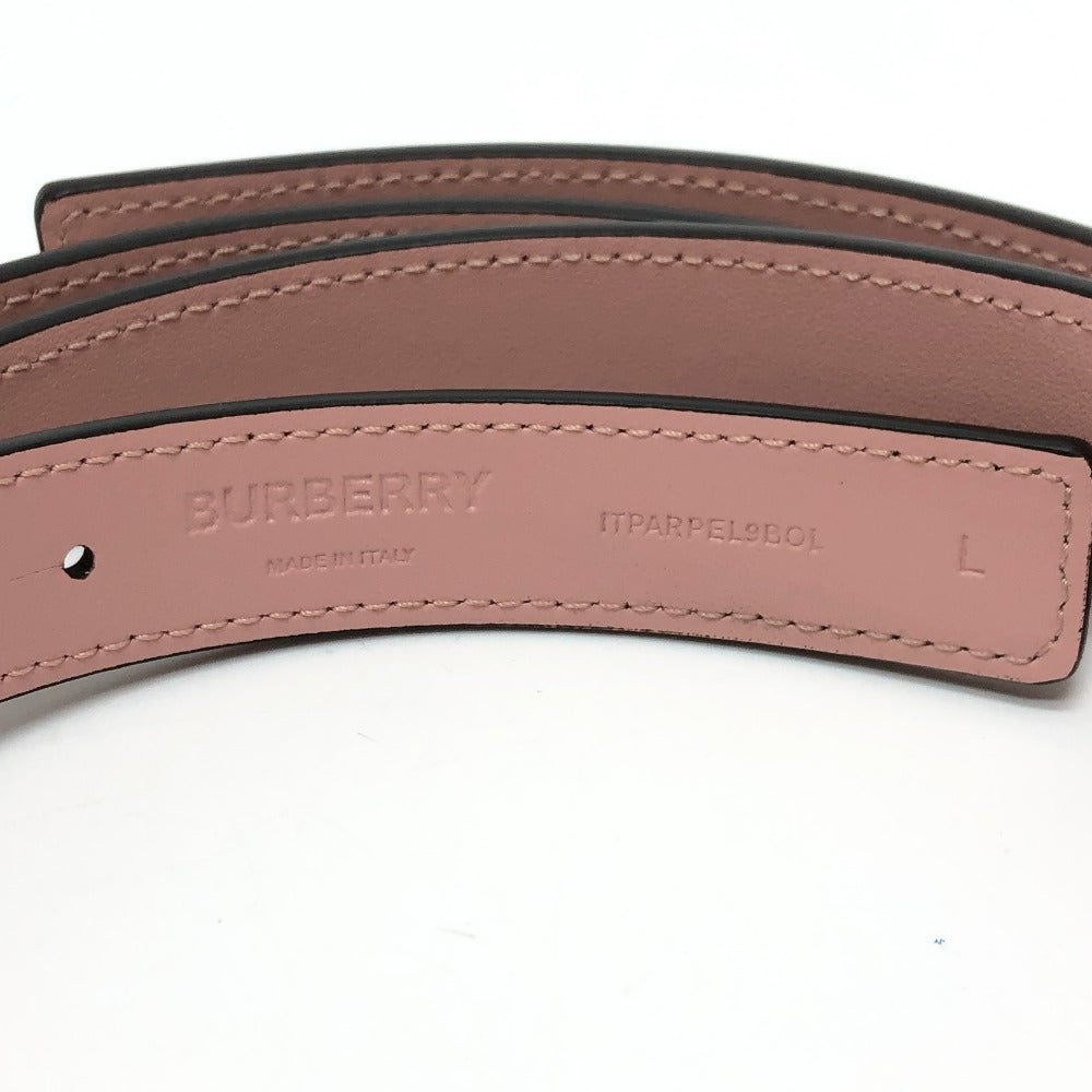 BURBERRY belt leather Brown TB Women L Used Authentic