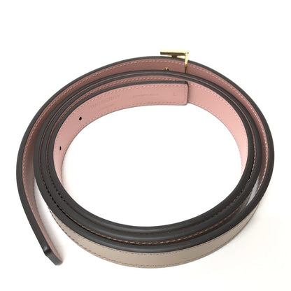 BURBERRY belt leather Brown TB Women L Used Authentic