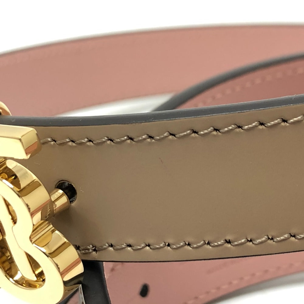 BURBERRY belt leather Brown TB Women L Used Authentic