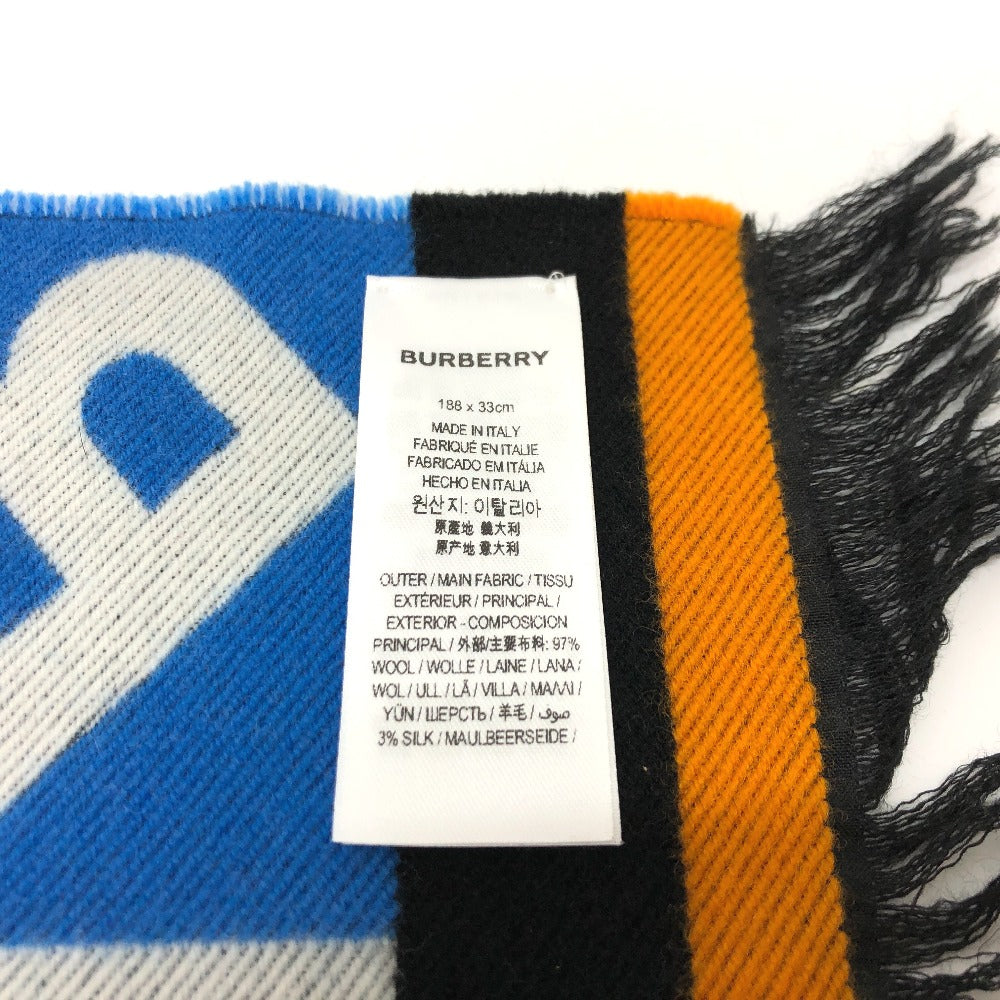 BURBERRY Scarf 8023067 wool Black Grey TB logo