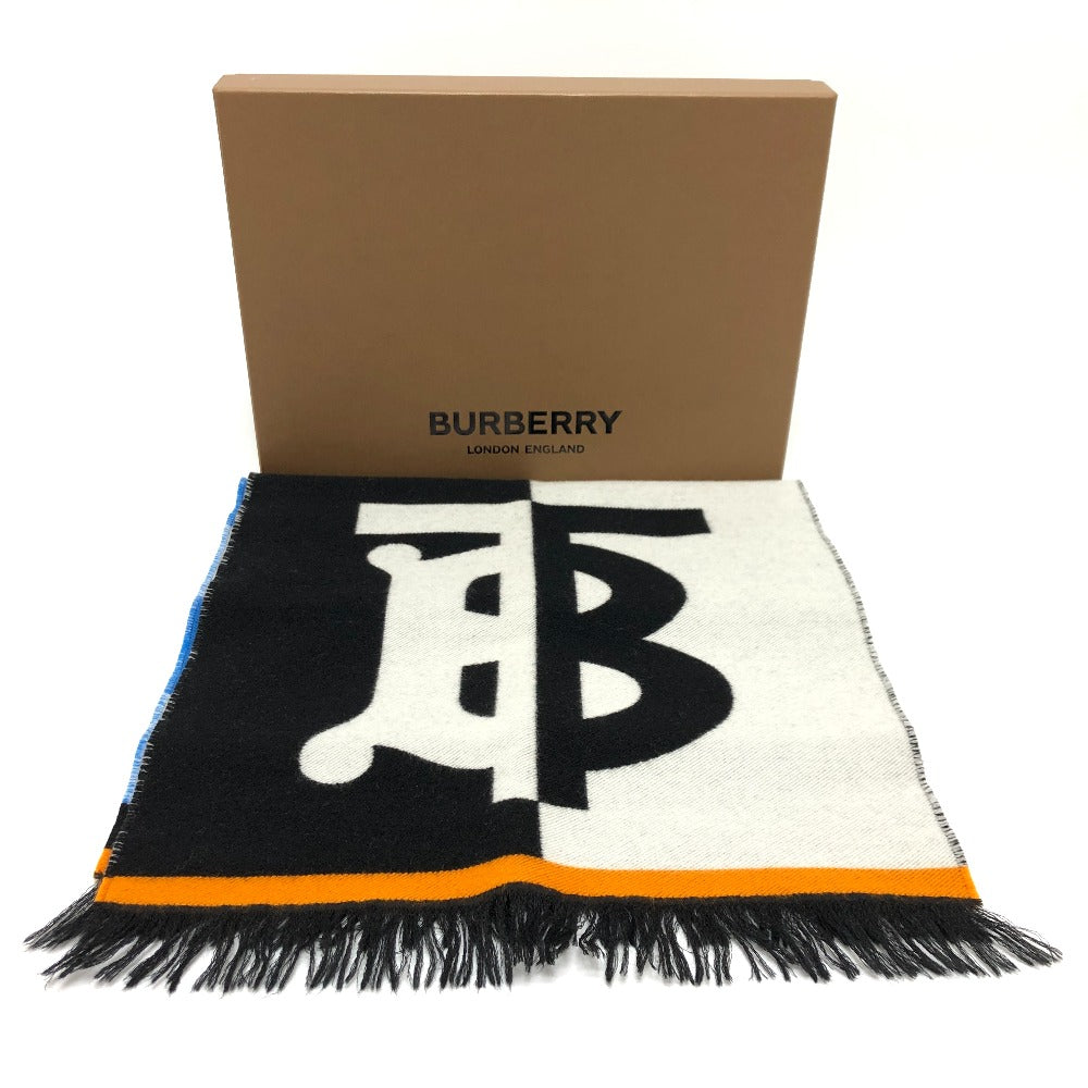 BURBERRY Scarf 8023067 wool Black Grey TB logo