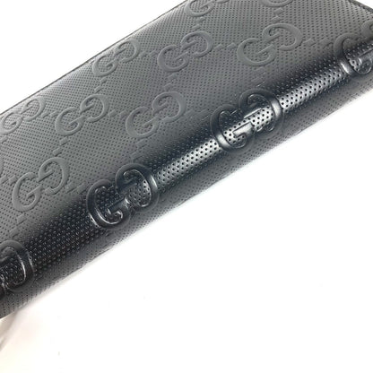 GUCCI Long Wallet Purse 625563 leather black GG embossed long wallet Travel case mens Used Authentic