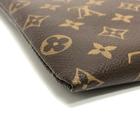 LOUIS VUITTON Clutch bag M63048 Monogram canvas taiga leather Brown Monogram Pochette Apollo mens Used Authentic