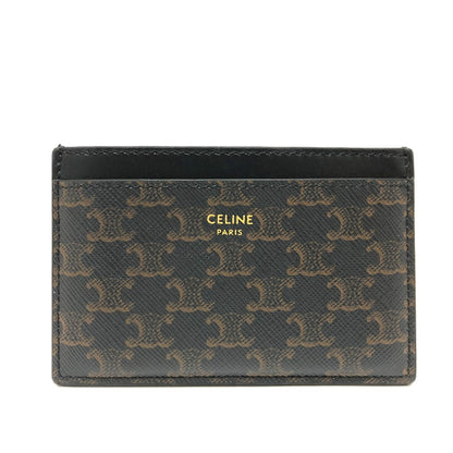 CELINE Card Case 10B702BQ4.38NO PVC / Leather black Triomphe mens Used Authentic