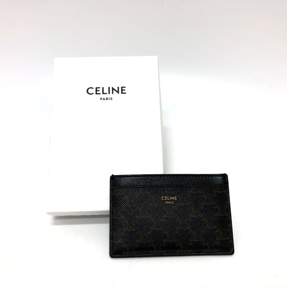 CELINE Card Case 10B702BQ4.38NO PVC / Leather black Triomphe mens Used Authentic