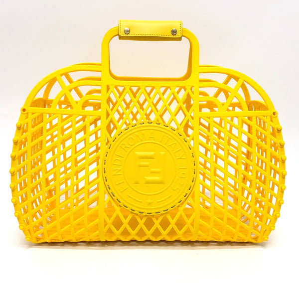 FENDI Handbag Basket bag Medium basket plastic 8BH389 yellow Women Used Authentic