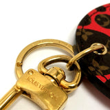 LOUIS VUITTON Bag charm Charm Keyring Keychain Monogram Pumpkin Dot Yayoi Kusama Porto Kure Monogram canvas M66738 Red Women Used Authentic