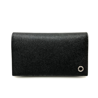 BVLGARI Long Wallet Purse 39328 leather black Bulgari Bulgari mens Used Authentic